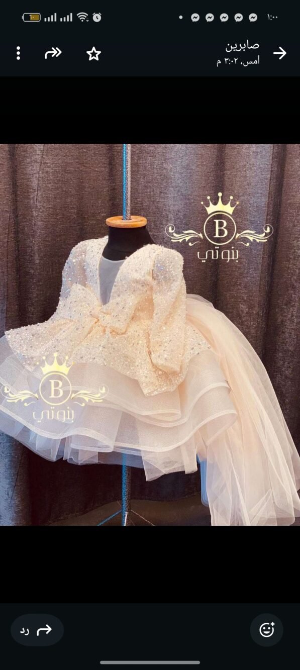 ⁦Handmade dress with tail⁩ - الصورة ⁦2⁩